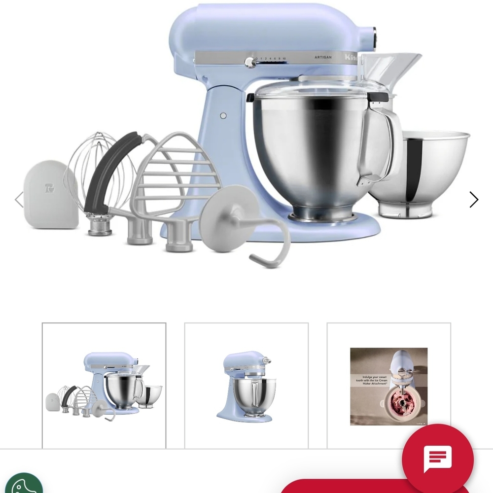 KitchenAid Stand Mixer in Pastel Blue with extra Bowls And Attachement